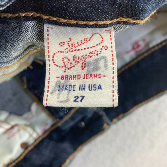 Y2K 90s True Religion Jeans Thick Stitch Boot Cut Blue WC92317QV Sz 27 X31 USA - Picture 7 of 15